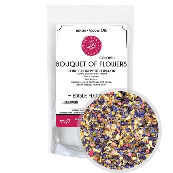 Blomster til kage Farverig buket blomster 10g Spiselig