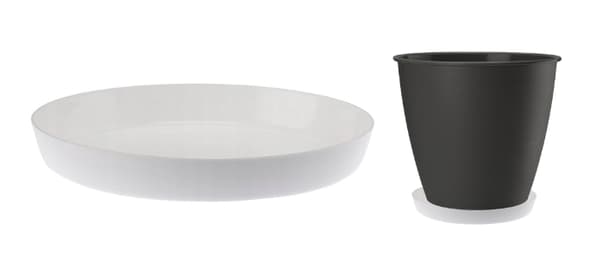 Hvid plastikpotteholder 14,5 cm Cristal