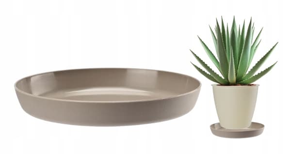 Beige muovinen kukkaruukkualuslautanen Azalea 13 cm
