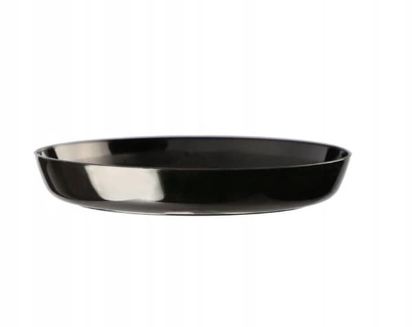 Musta muovinen kukkaruukkulautanen Cristal 14,5 cm