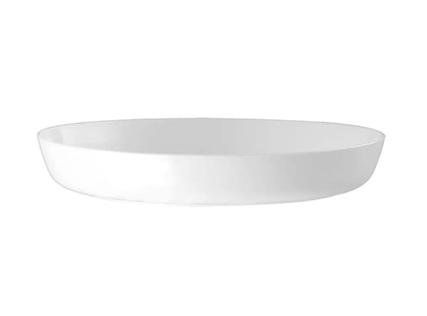 Hvid plastik urtepotteunderkop Cristal 15,5 cm