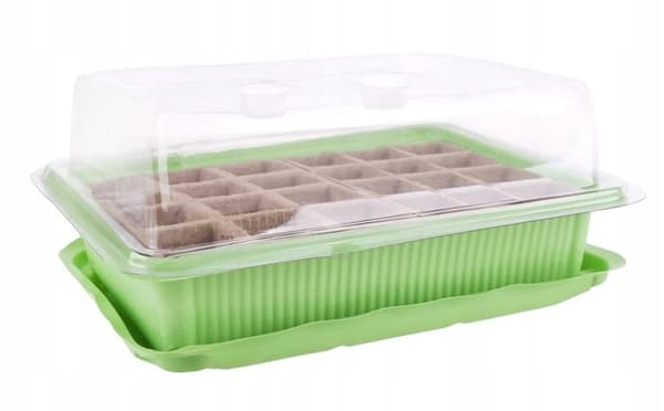 Miniväxthus med två brickor på 27x20x11 cm för plantor