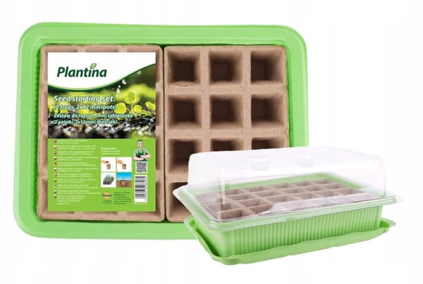 Miniväxthus med två brickor på 27x20x11 cm för plantor