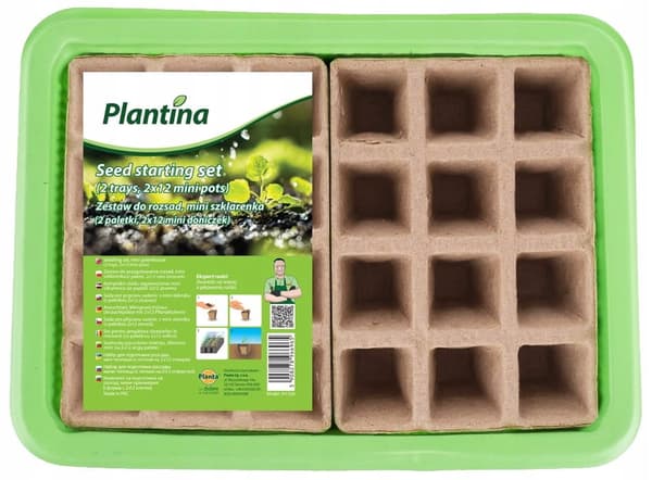 Miniväxthus med två brickor på 27x20x11 cm för plantor