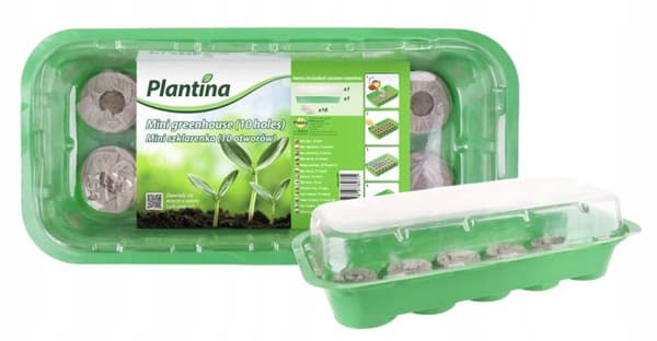 Miniväxthus och kokosnötskivor 25x12x7cm plantset
