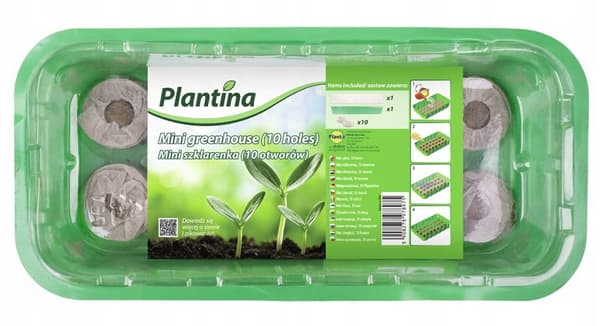 Miniväxthus och kokosnötskivor 25x12x7cm plantset