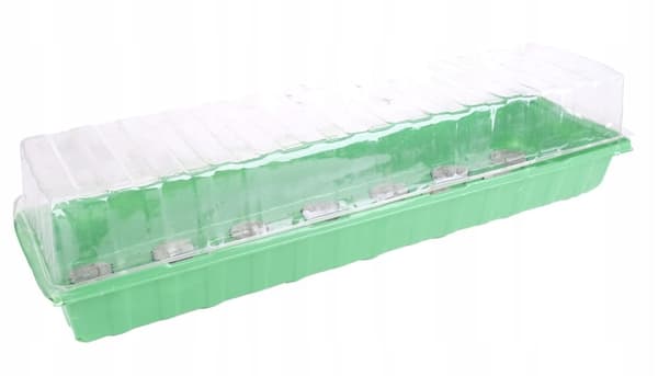 Miniväxthus + kokosnötskivor 54x15x11cm 20 hål