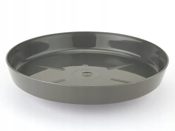 Antracit urtepotteunderkop 12,6 cm plastik