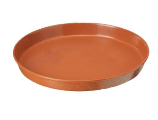 Trælignende blomsterpotteholder 17 cm rund terrakotta