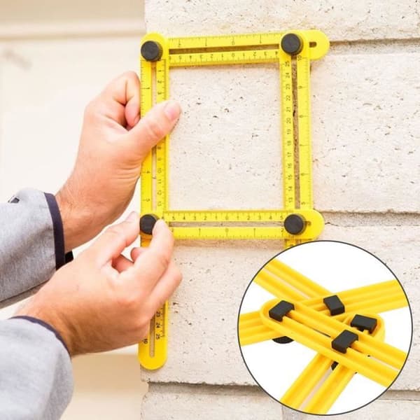 Exakt och bekvämt glidande ABS 4-vinkellinjal mätverktyg Vinkelmätare