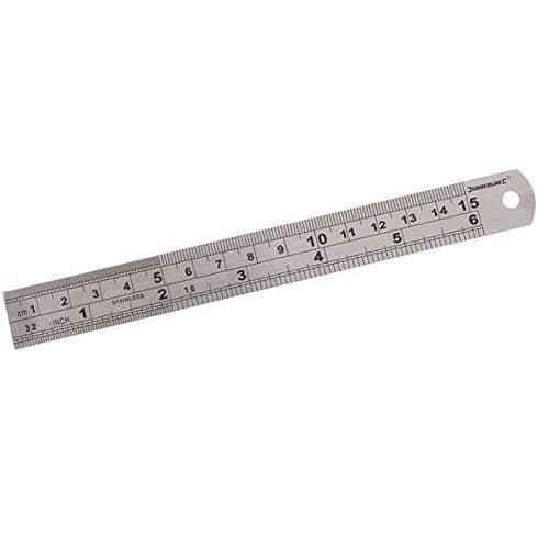 Silverline MT65 Linjal i rostfritt stål 15 cm MT65