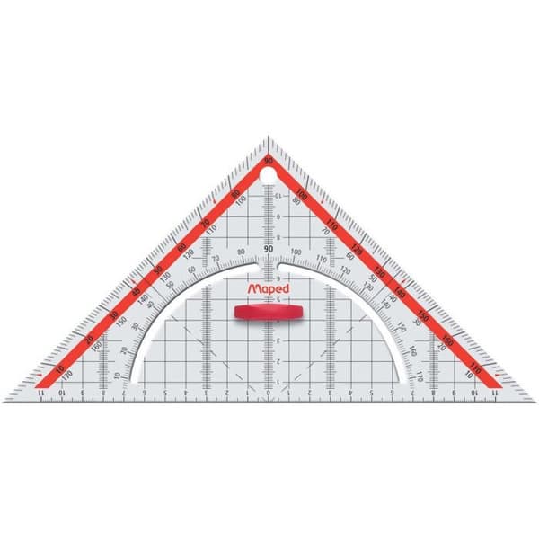 Kartlagd geometrisk teknisk kvadrat, hypotenusa:...