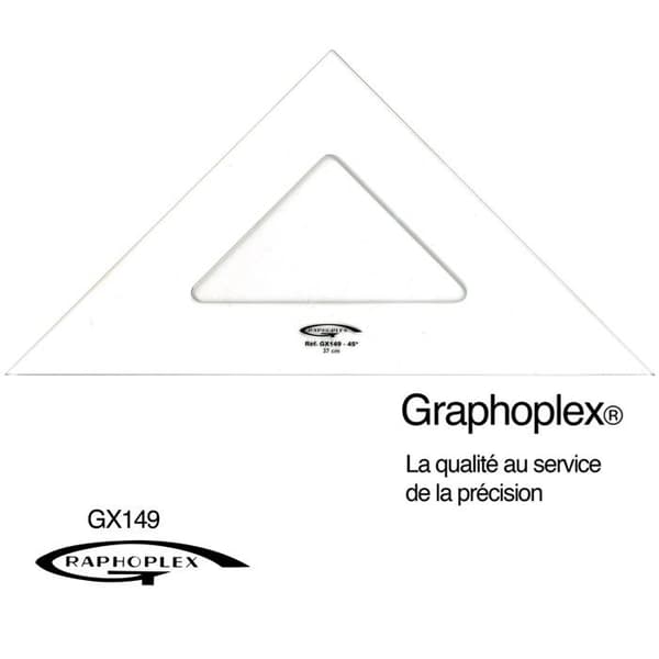 45° kvadrat 3 raka kanter 37 cm - Graphoplex {color}