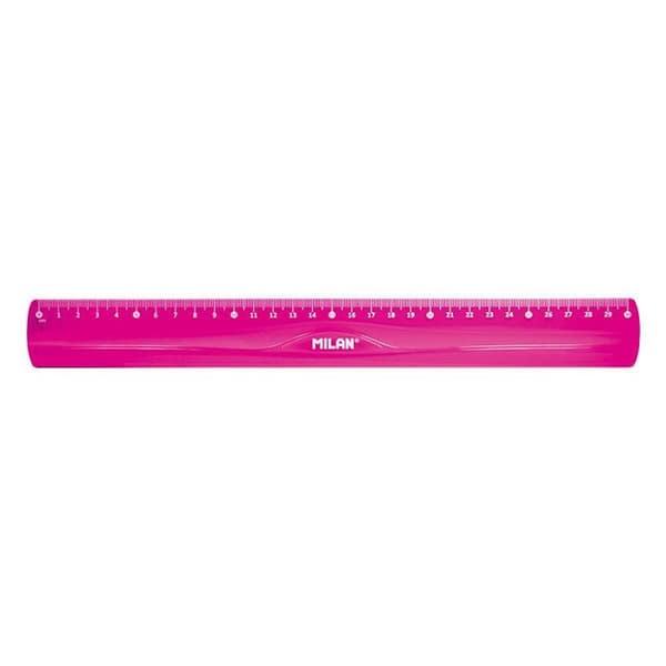 Spårningsset - Linjal - Fyrkanter - Gradskiva - Rosa - Plast - Milano