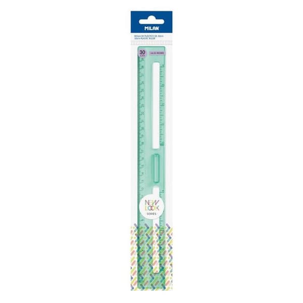 Graderad linjal - 30 cm - Hållfast plast - Med handtag - Milan