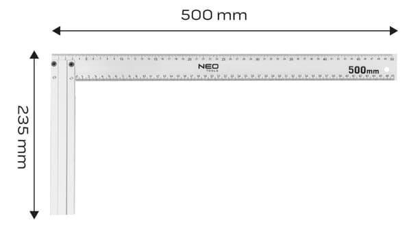 Aluminiumkonstruktionsvinkel 500 x 235 mm