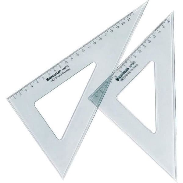 Transparent linjal - STAEDTLER - 26cm - 60° - 30° - Färg: transparent