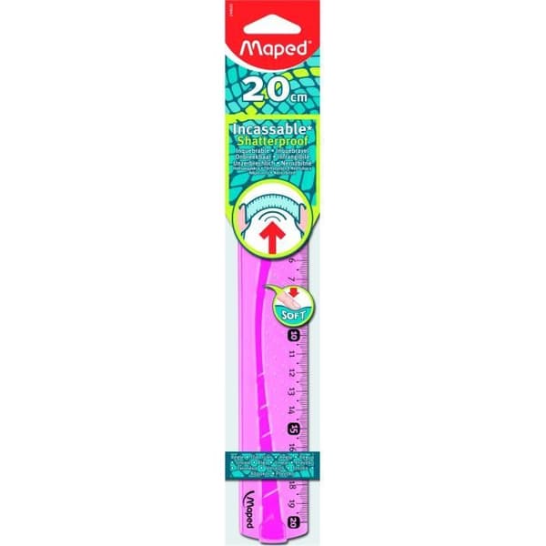 Twist'n flex MAPED okrossbar platt linjal - 20 cm - Grön/Blå