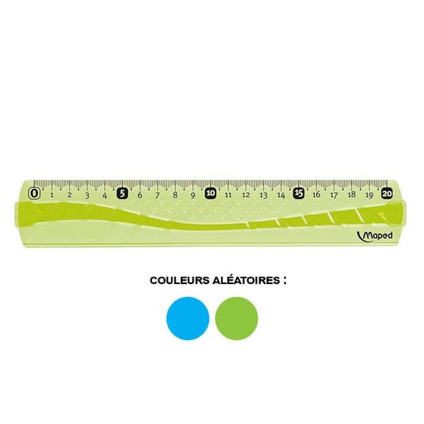 Twist'n flex MAPED okrossbar platt linjal - 20 cm - Grön/Blå