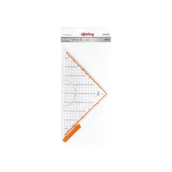 rOtring Centro proffset fyrkantig, gradskiva 180°/1°, hypotenusa 32 cm
