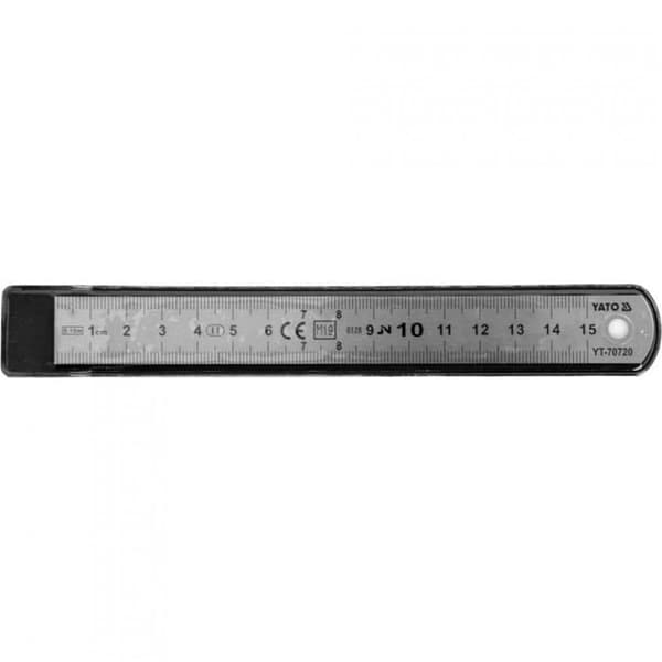 Ekvator - kompass - linjal - gradskiva - Yato spiklinjal - YT-70720 - Linjal i rostfritt stål 150 mm ()