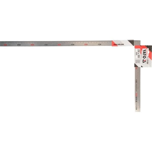 Yato YT-7084, Skrivbordslinjal, Rostfritt stål, Rostfritt stål, cm, mm, 50 cm, 250 mm