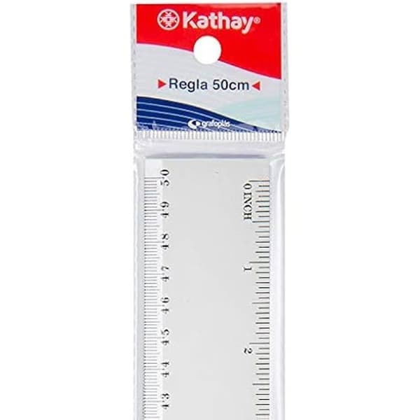 Plast regel - Kathay - 86420400 - 50 cm - Transparent - Skolanvändning