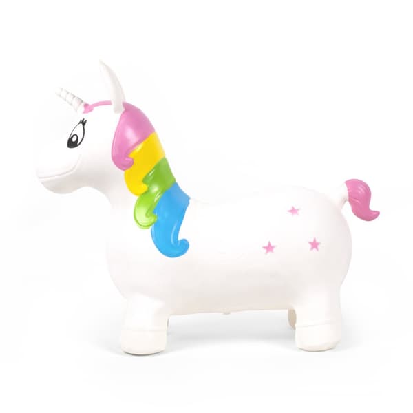bo. Jumping animal White unicorn
