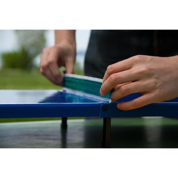 Set mini ping pong-bord - SCHILDKRÖT - Mini-bord 68x33x9 cm - 2 mini-racketar i PVC - Boll i ABS - Nät - Fällbart bord