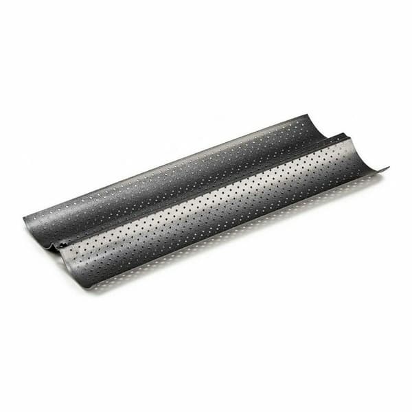 Baguetteplåt Kinvara CK62863-21 Mörkgrå Metall Kolstål 16 x 2,5 x 38 cm Bröd (12 antal)