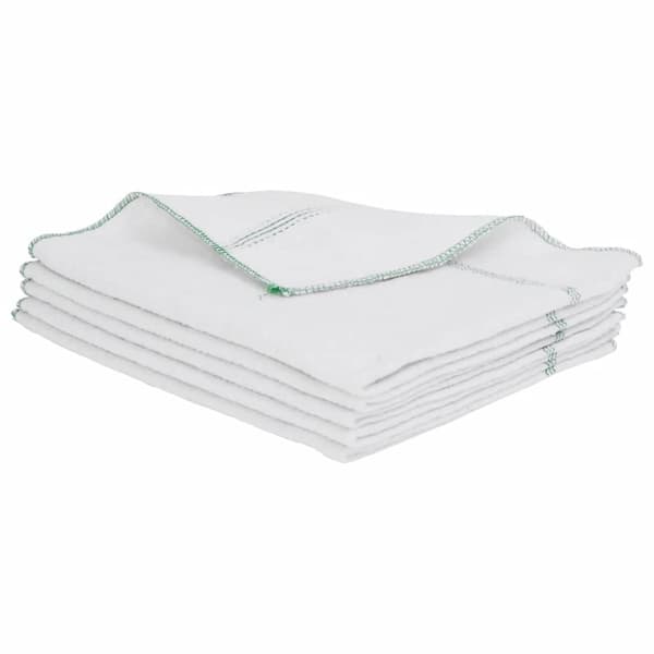 vidaXL Rengöringsdukar 5 st vit med gröna ränder 50x60 cm