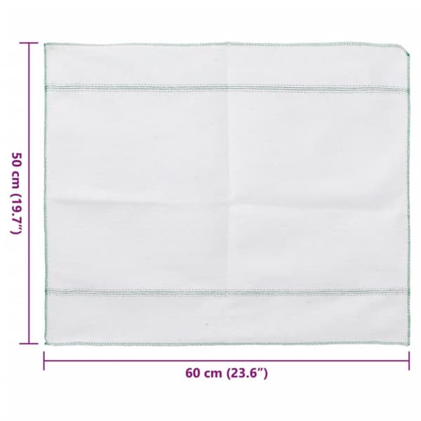 vidaXL Rengöringsdukar 5 st vit med gröna ränder 50x60 cm