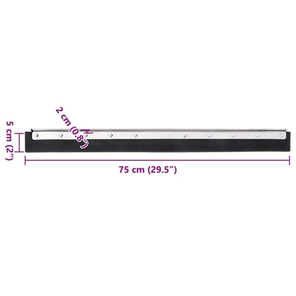 vidaXL Lattialastan päät 5 kpl 75x2x5 cm teräs ja kumi