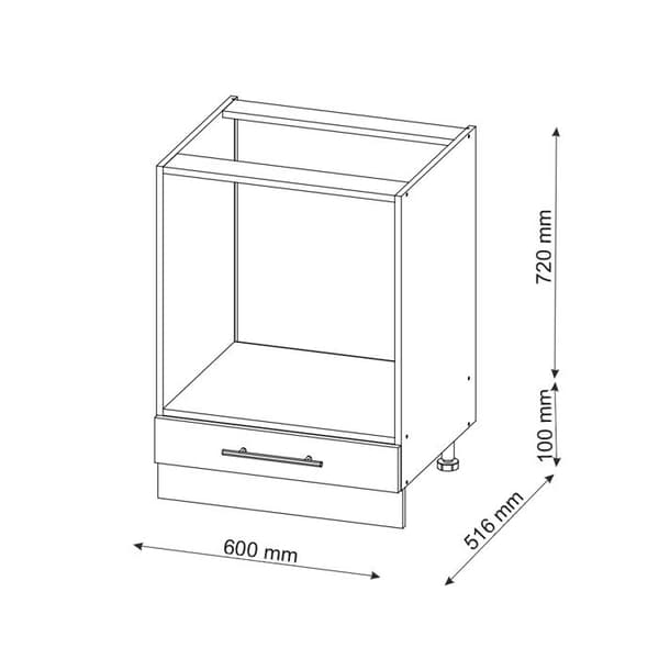 Meuble för ugn Fame-Line, 60 cm, PT Marmor, Antracit-guld, Guld ek, Vicco