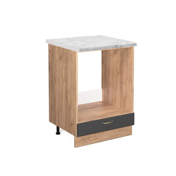 Meuble för ugn Fame-Line, 60 cm, PT Marmor, Antracit-guld, Guld ek, Vicco