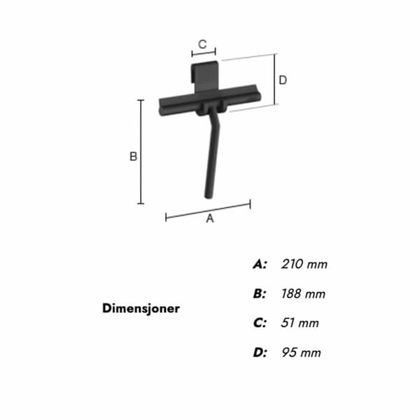 Beslagsboden 1310 Dusjnal - med holder
