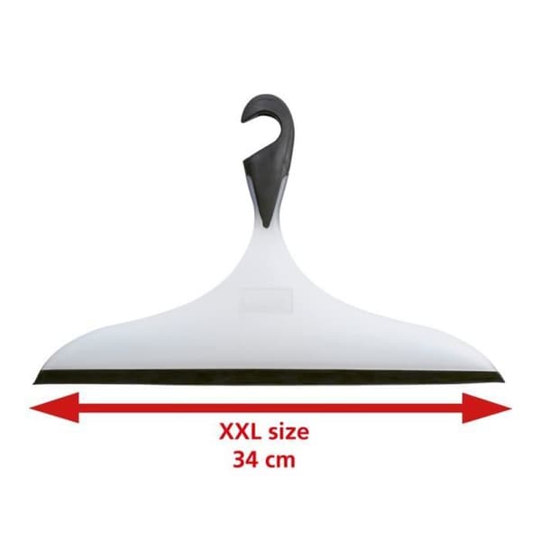WENKO XXL duschskrapa, Loano badrumsskrapa, med hängkrok, plast, L34x21 cm, svart - vit