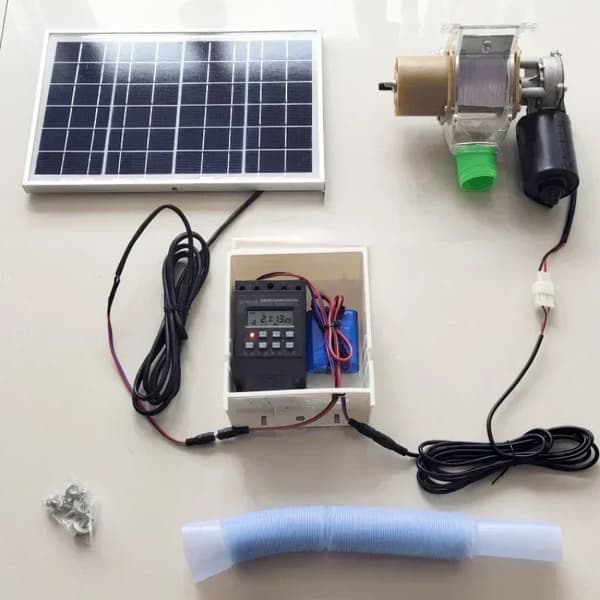 Automatisk Hønsefoder, Solenergi Tidsindstilling, Holdbart Plastmateriale,Solenergi timing