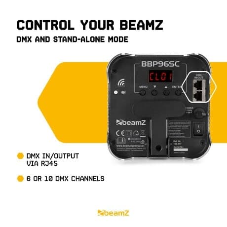 BeamZ BBP96SC Uplight Par 12Wx6LED dioder 6in1 WDMX