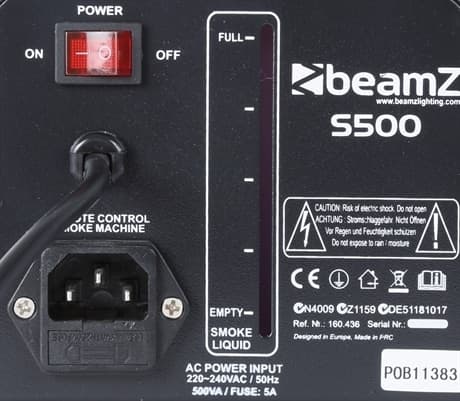 BeamZ S500 Rökmaskin med 250ml rökvätska