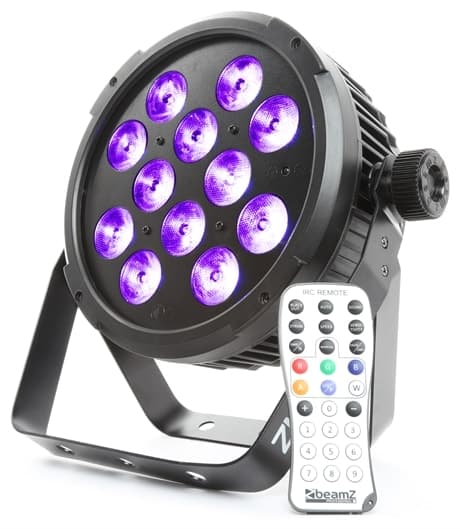Beamz BT300 Flat PAR 12x10W 6-1 DMX IRC Svart