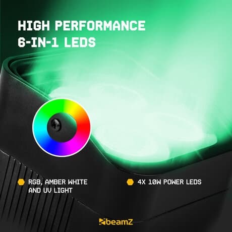 Beamz BBP94 Uplight Par 4x10W RGBWA-UV dioder 6in1