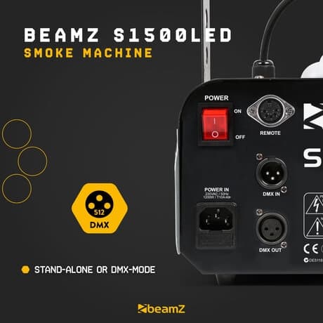 BeamZ S1500LED Rökmaskin 9x3W RGB DMX
