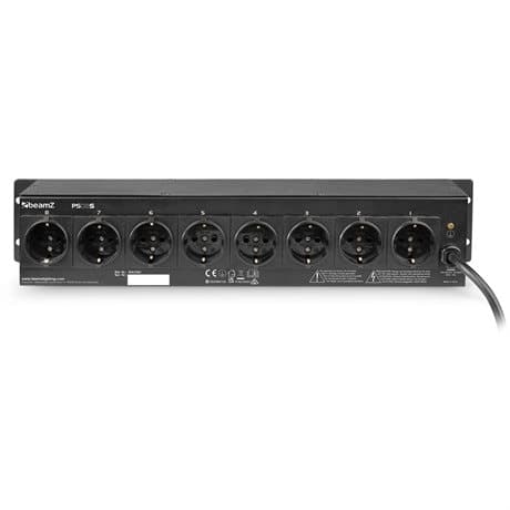 PS08S Switch panel 8 kanals Schuko uttag