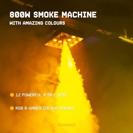 BeamZ rökmaskin BLAZE800 - Horisontell och vertikal rökmaskin med ljus - 800W