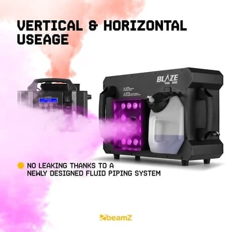 BeamZ rökmaskin BLAZE800 - Horisontell och vertikal rökmaskin med ljus - 800W