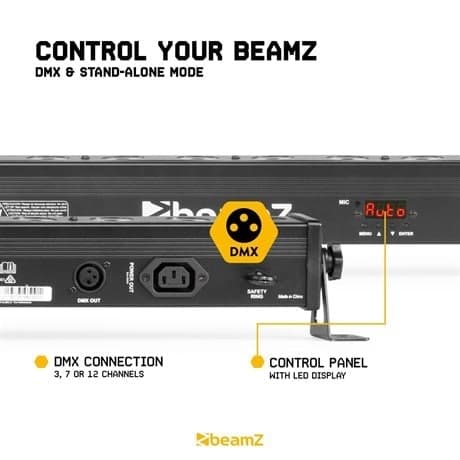 BeamZ LCB183 DMX LED-bar med 18x 4W RGB-lysdioder i 3 sektioner