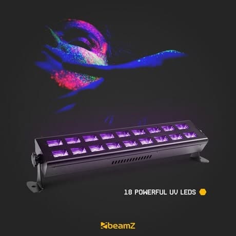 BeamZ BUV293 LED blacklight bar med 18 kraftfulla UV-LED