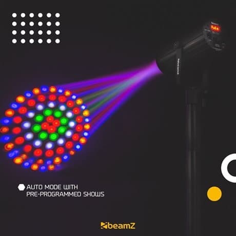 BeamZ Moonflower 2.0 ljuseffekt med 72 lysdioder, DMX och fjärrkontroll