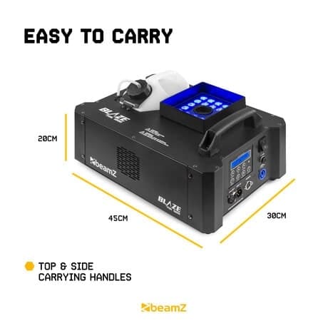 BeamZ rökmaskin BLAZE1800 - Horisontell och vertikal rökmaskin med ljus - 1800W